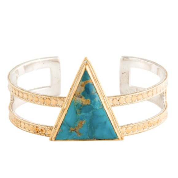 Anna Beck | 18K Yellow Gold-Plated Turquoise Cuff - Picture 1 of 6